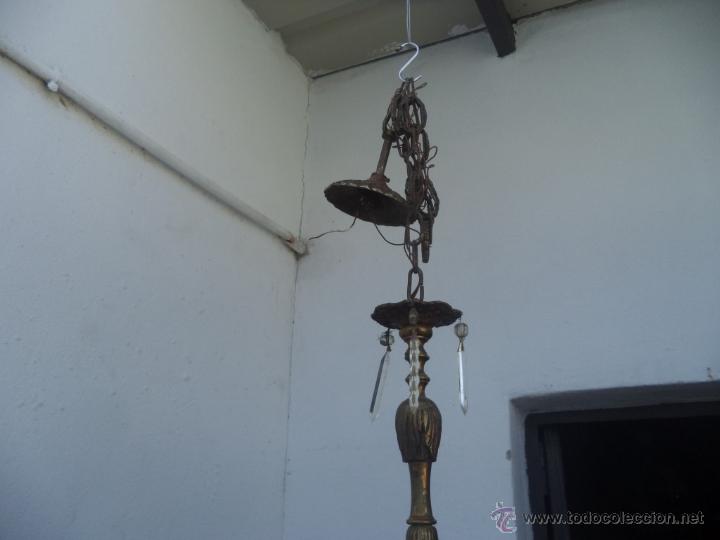 Vintage: lampara de bronce de techo - Foto 4