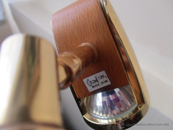Vintage: PRECIOSO FLEXO DE METAL DORADO Y MADERA - Foto 6