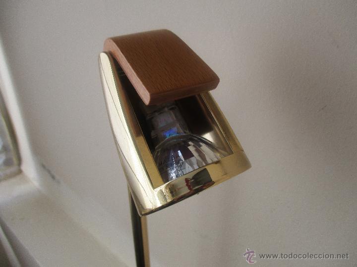 Vintage: PRECIOSO FLEXO DE METAL DORADO Y MADERA - Foto 11