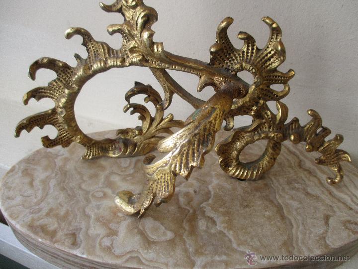 Vintage: CANDELABRO VINTAGE DE BRONCE Y BASE DE MARMOL - Foto 2