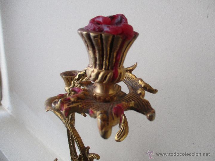 Vintage: CANDELABRO VINTAGE DE BRONCE Y BASE DE MARMOL - Foto 4