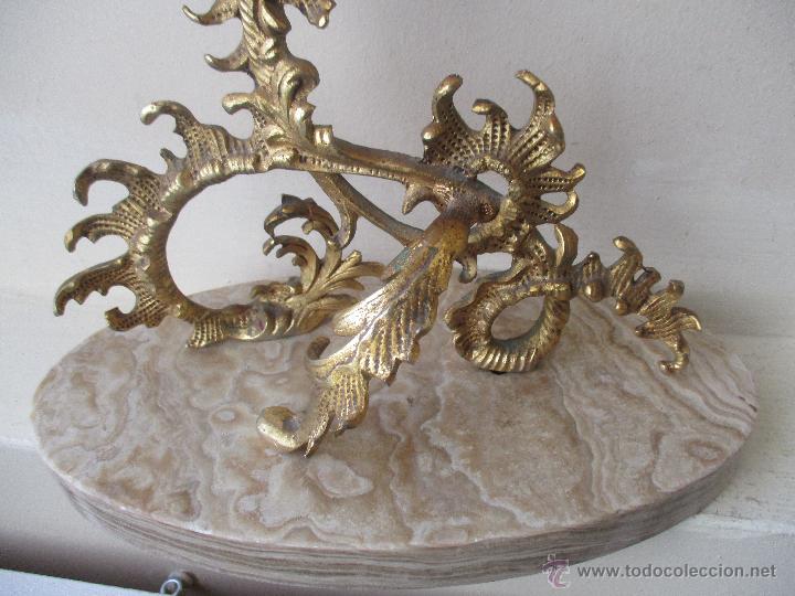 Vintage: CANDELABRO VINTAGE DE BRONCE Y BASE DE MARMOL - Foto 7