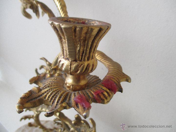 Vintage: CANDELABRO VINTAGE DE BRONCE Y BASE DE MARMOL - Foto 11