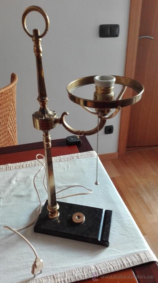 Vintage: L&aacute;mpara de mesa, de pi&eacute; de marmol - Foto 2