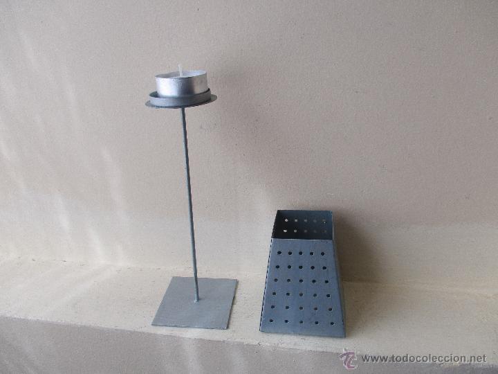 Vintage: L&Aacute;MPARA DE METAL PARA VELA - Foto 6
