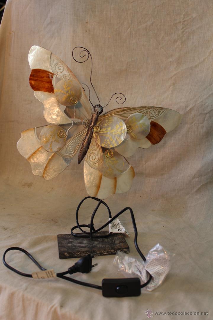 Vintage: LAMPARA MARIPOSA DE SOBREMESA - Foto 3