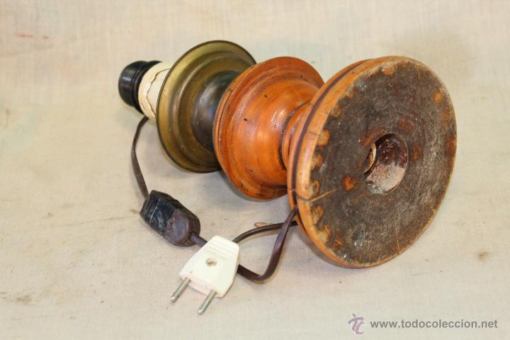 Vintage: PIE DE LAMPARA SOBREMESA EN MADERA - Foto 3