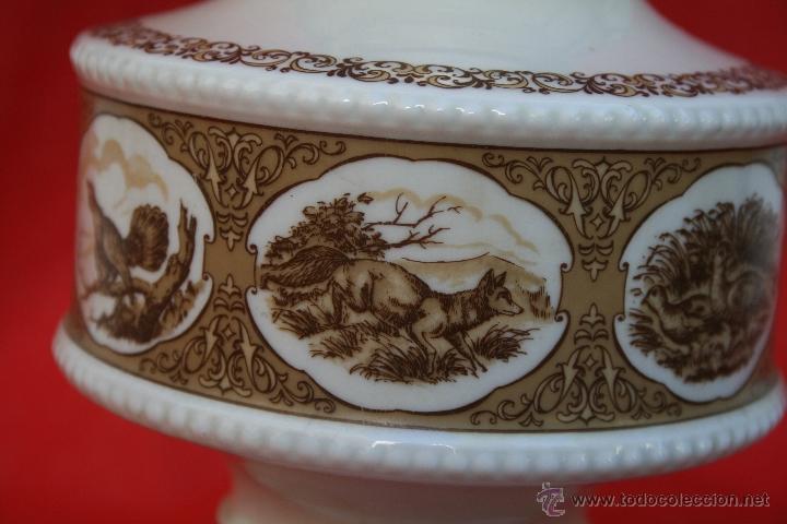 Vintage: ANTIGUO QUINQUE DE OPALINA BLANCO CON TULIPA - Foto 4