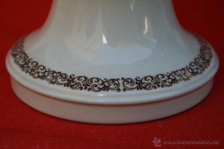Vintage: ANTIGUO QUINQUE DE OPALINA BLANCO CON TULIPA - Foto 6