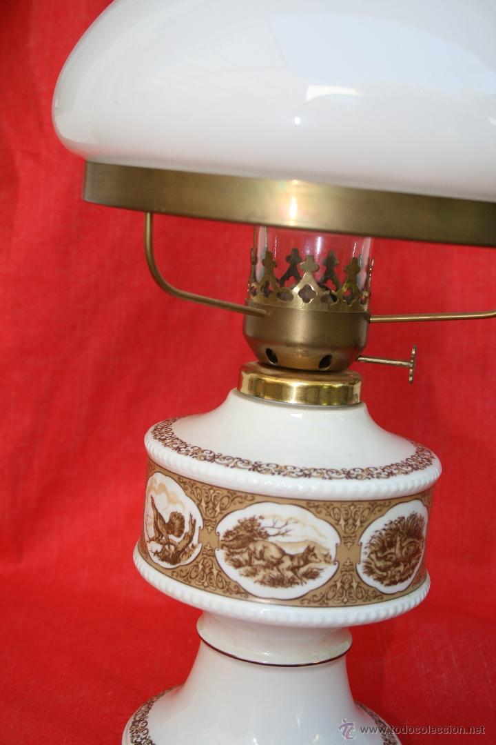 Vintage: ANTIGUO QUINQUE DE OPALINA BLANCO CON TULIPA - Foto 8