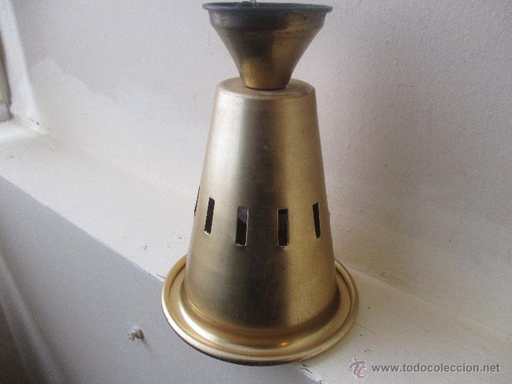 Vintage: FOCO DE TECHO DE ALUMINIO DORADO A&Ntilde;OS 60 - Foto 2