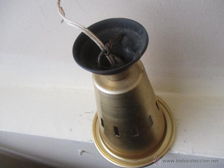 Vintage: FOCO DE TECHO DE ALUMINIO DORADO A&Ntilde;OS 60 - Foto 3