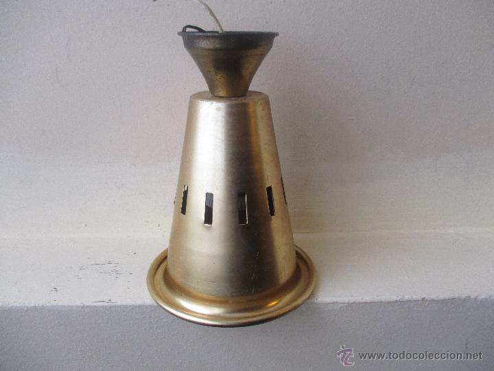 Vintage: FOCO DE TECHO DE ALUMINIO DORADO A&Ntilde;OS 60 - Foto 7