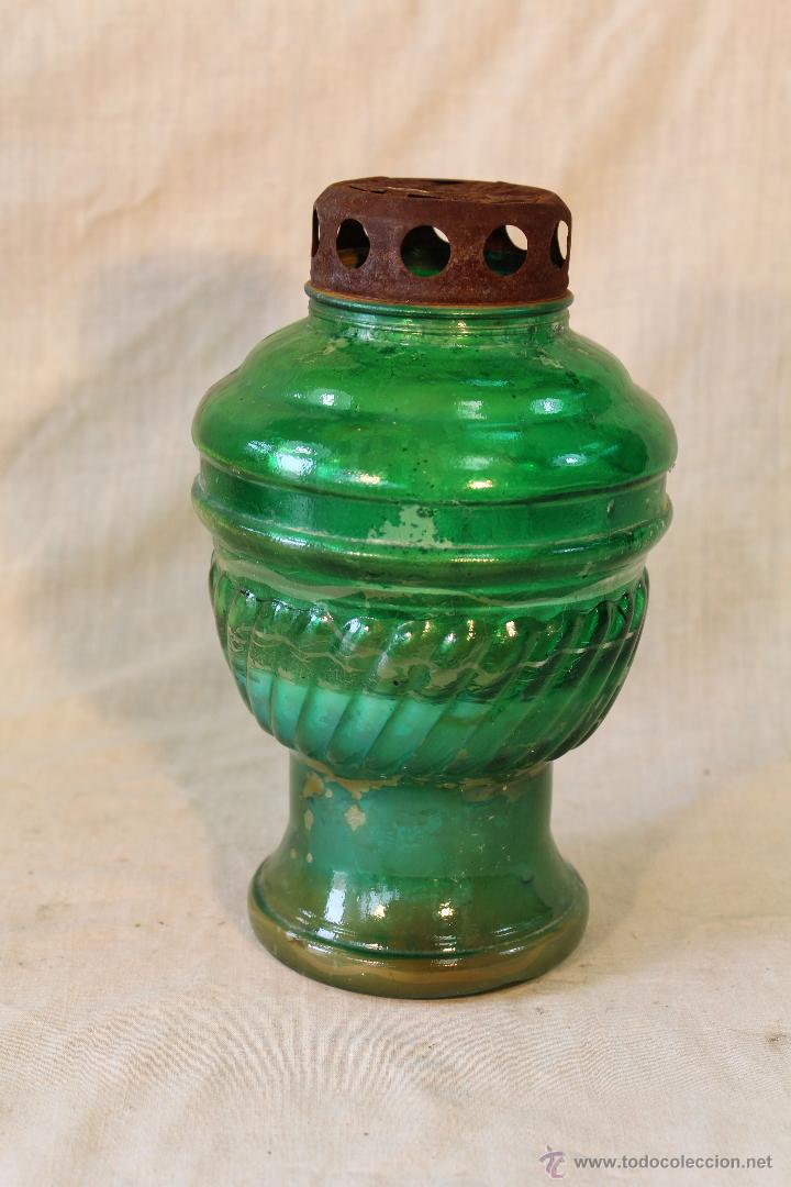 Vintage: FAROL EN CRISTAL Y METAL - Foto 1