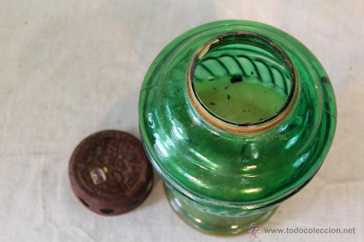 Vintage: FAROL EN CRISTAL Y METAL - Foto 4