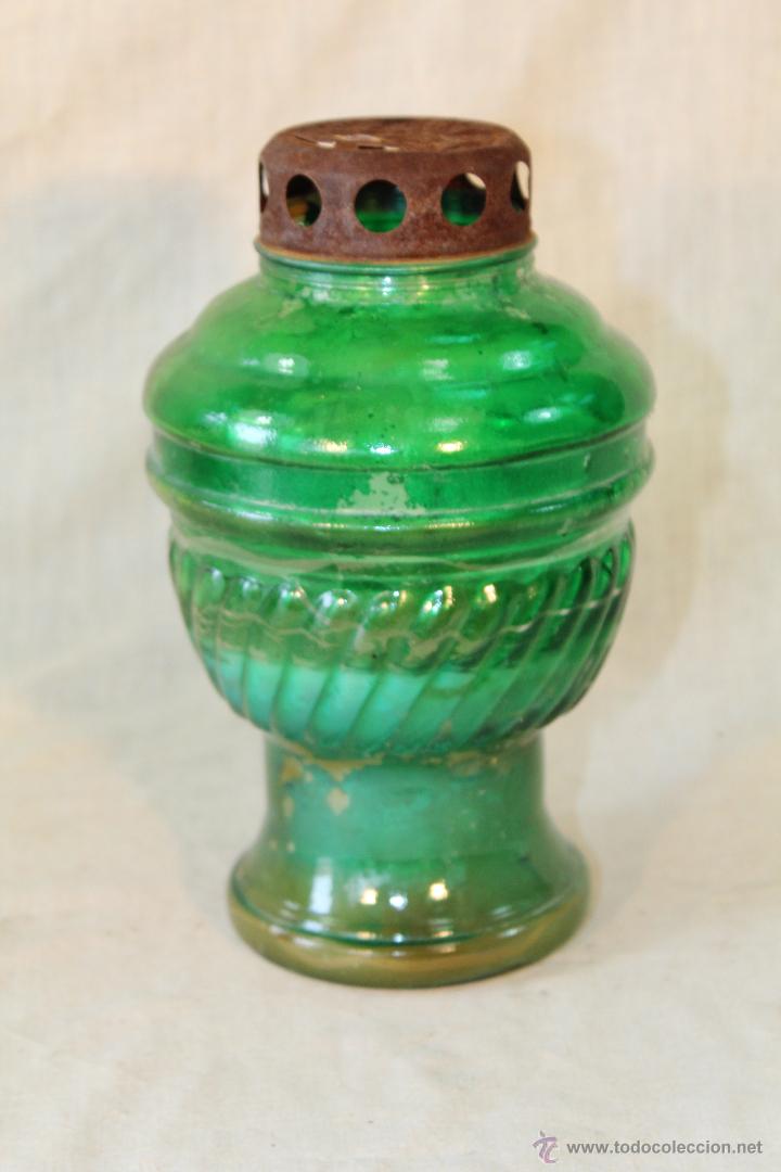 Vintage: FAROL EN CRISTAL Y METAL - Foto 5