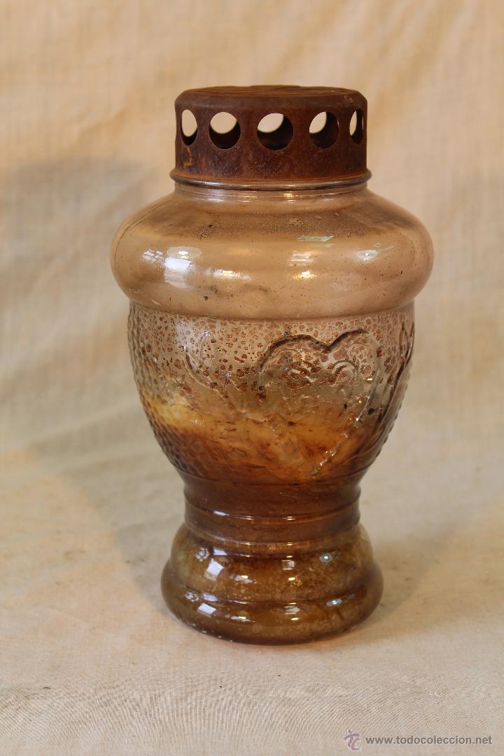 Vintage: FAROL EN CRISTAL Y METAL - Foto 1