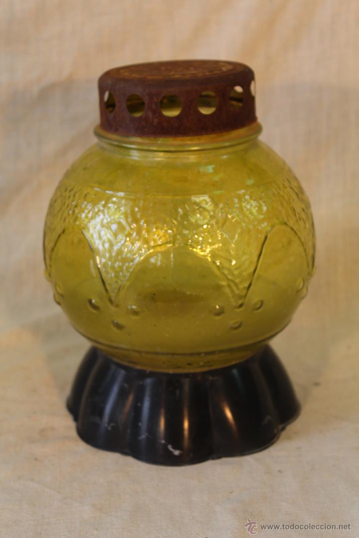 Vintage: FAROL EN CRISTAL Y METAL - Foto 1