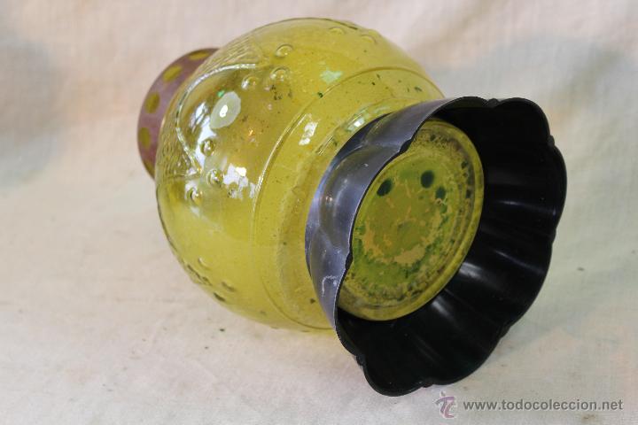 Vintage: FAROL EN CRISTAL Y METAL - Foto 3