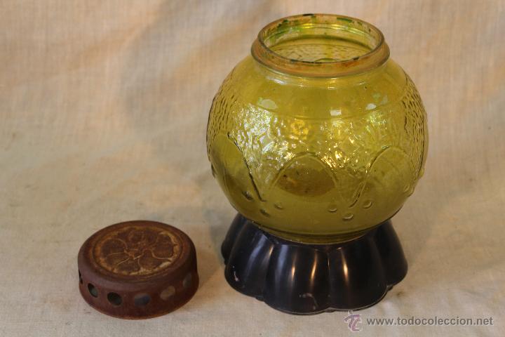 Vintage: FAROL EN CRISTAL Y METAL - Foto 4