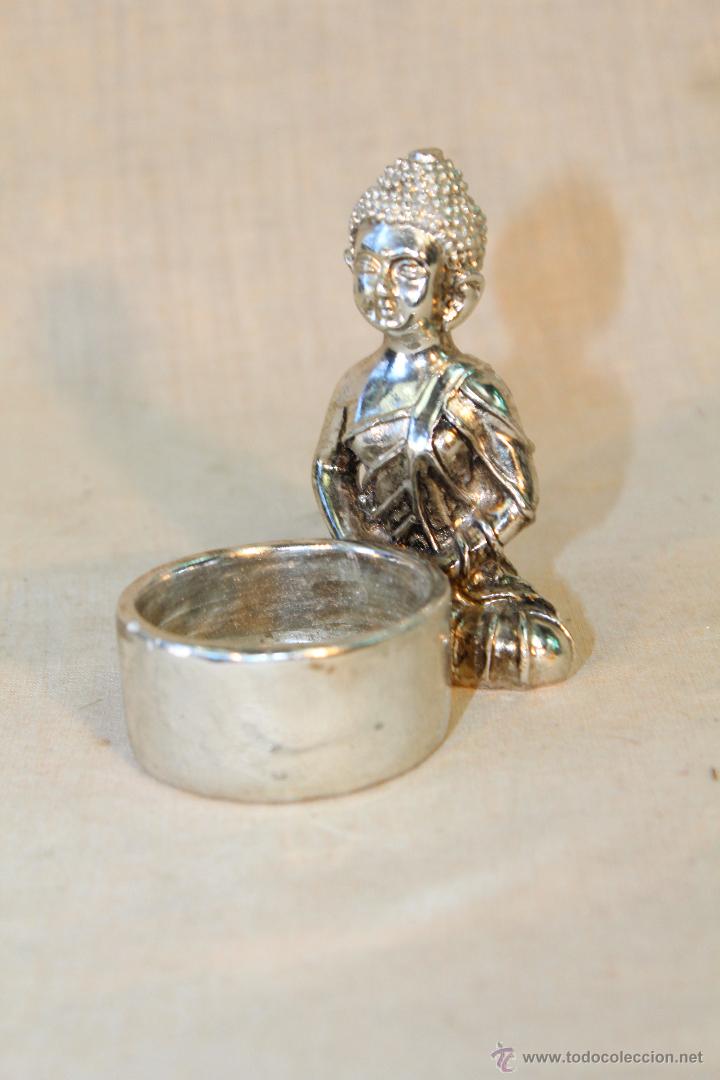 Vintage: CANDELERO DE RESINA CON PLATA NEPALI - Foto 1