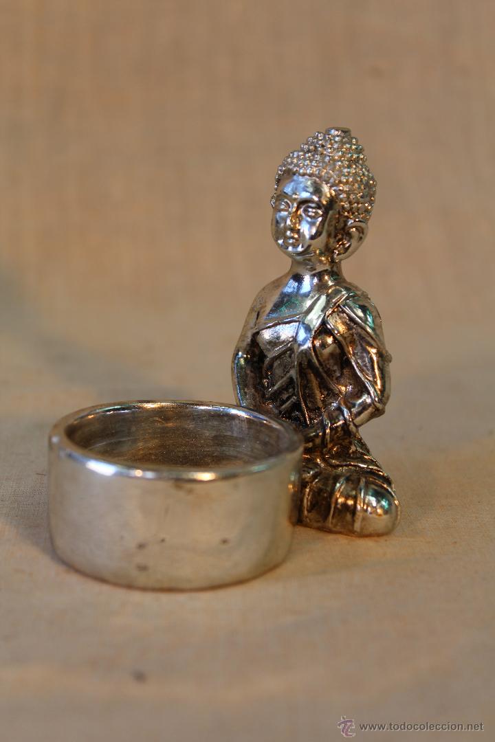 Vintage: CANDELERO DE RESINA CON PLATA NEPALI - Foto 4