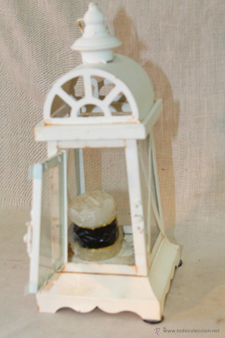 Vintage: FAROL EN MADERA Y CRISTAL - Foto 6