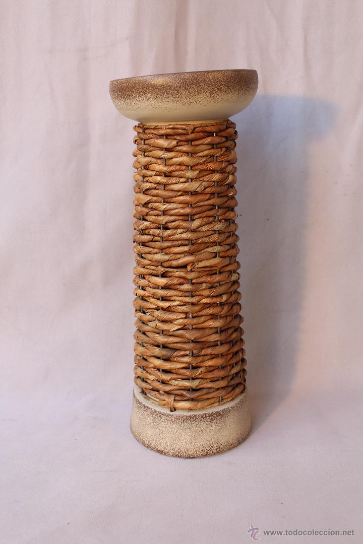 Vintage: CANDELABRO EN CERAMICA Y ENEA - Foto 1