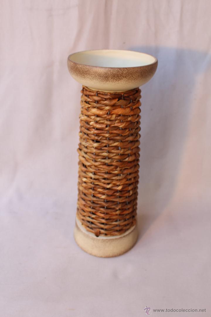 Vintage: CANDELABRO EN CERAMICA Y ENEA - Foto 3