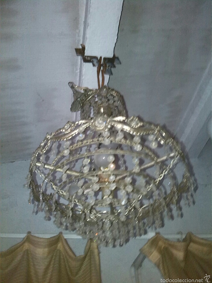 Vintage: Lampara de cristales - Foto 1