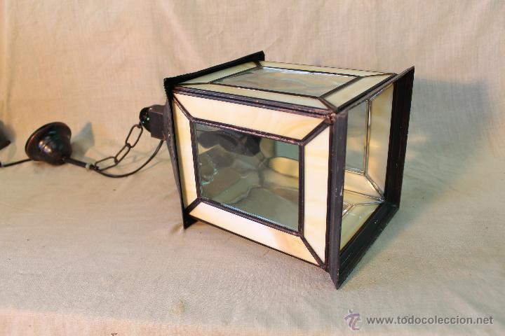 Vintage: lampara de techo en metal con cristales - Foto 5