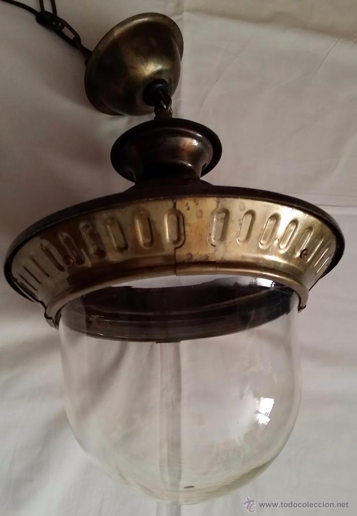 Vintage: LAMPARA DE TECHO CRISTAL Y METAL - Foto 1