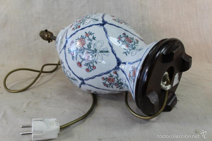 Vintage: JARRON PIE DE LAMPARA EN CERAMICA - Foto 3