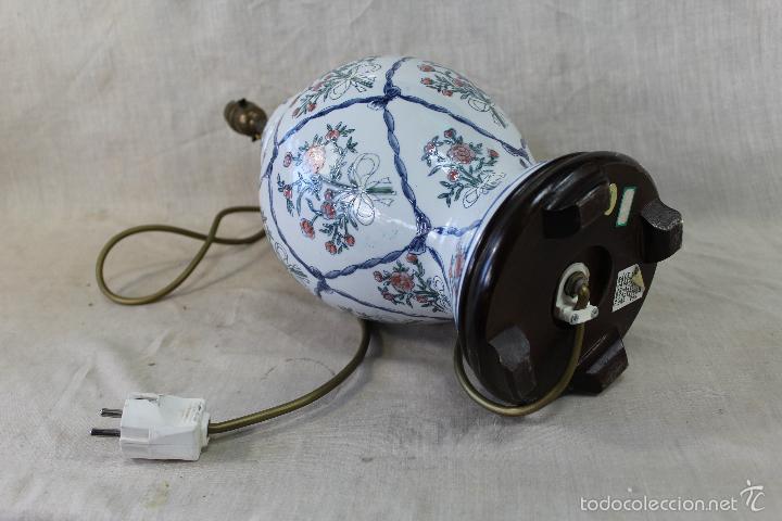 Vintage: JARRON PIE DE LAMPARA EN CERAMICA - Foto 4