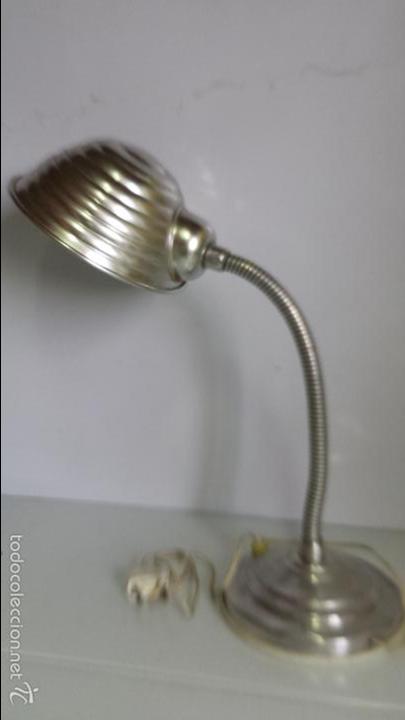 Vintage: ANTIGUA LAMPARA FLEXO ALUMINIO Y CROMADO - FUNCIONANDO - Foto 4