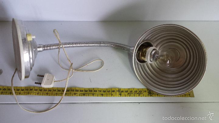 Vintage: ANTIGUA LAMPARA FLEXO ALUMINIO Y CROMADO - FUNCIONANDO - Foto 6