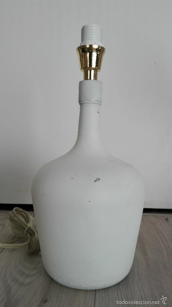 Vintage: LAMPARA MESA BOTELLA CRISTAL BLANCA - Foto 1