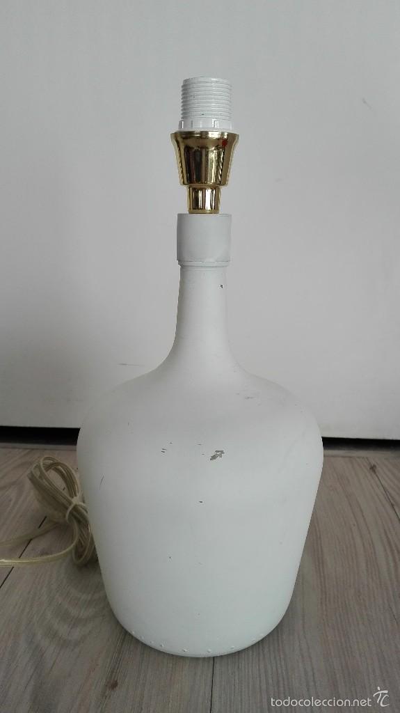 Vintage: LAMPARA MESA BOTELLA CRISTAL BLANCA - Foto 2