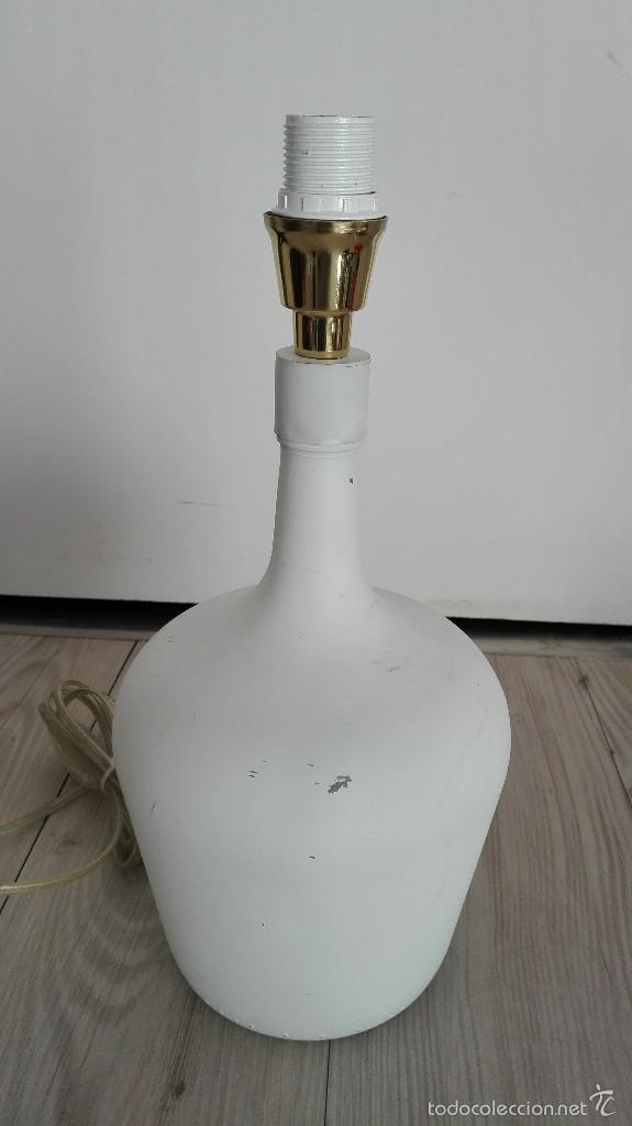 Vintage: LAMPARA MESA BOTELLA CRISTAL BLANCA - Foto 3