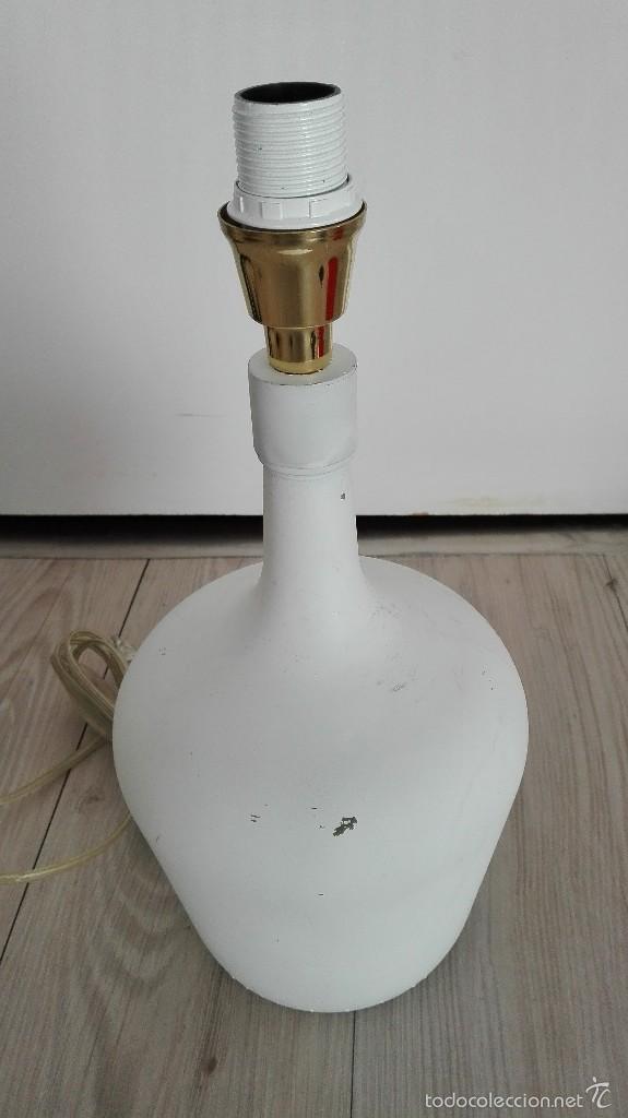 Vintage: LAMPARA MESA BOTELLA CRISTAL BLANCA - Foto 4