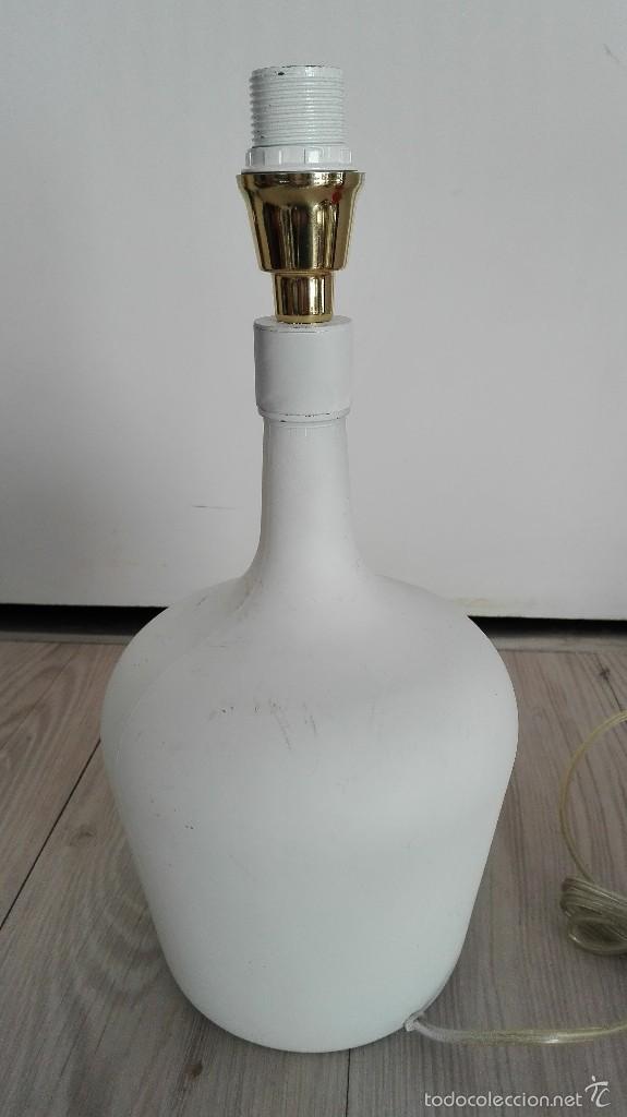 Vintage: LAMPARA MESA BOTELLA CRISTAL BLANCA - Foto 5