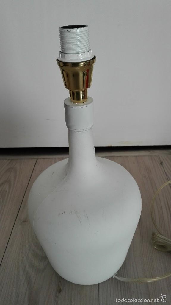 Vintage: LAMPARA MESA BOTELLA CRISTAL BLANCA - Foto 6