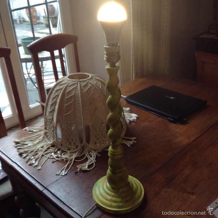 Vintage: Lampara de mesa realizada en cuerda - Foto 4