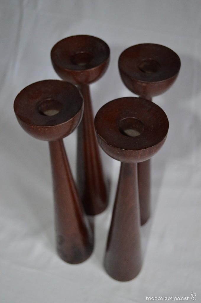 Vintage: Candelabros madera. romanjuguetesymas. - Foto 2