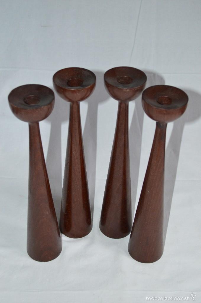 Vintage: Candelabros madera. romanjuguetesymas. - Foto 4