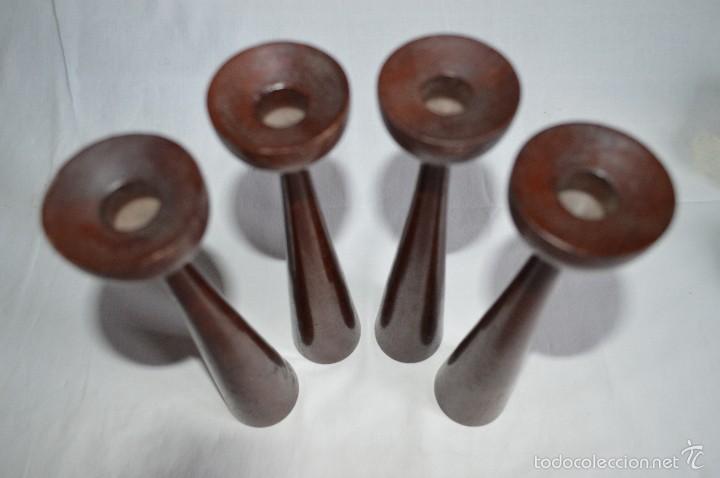 Vintage: Candelabros madera. romanjuguetesymas. - Foto 5