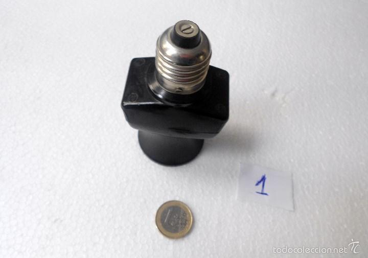 Vintage: portalamparas con enchufe ladron - Foto 1