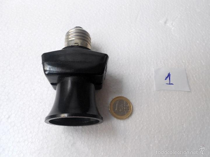 Vintage: portalamparas con enchufe ladron - Foto 2
