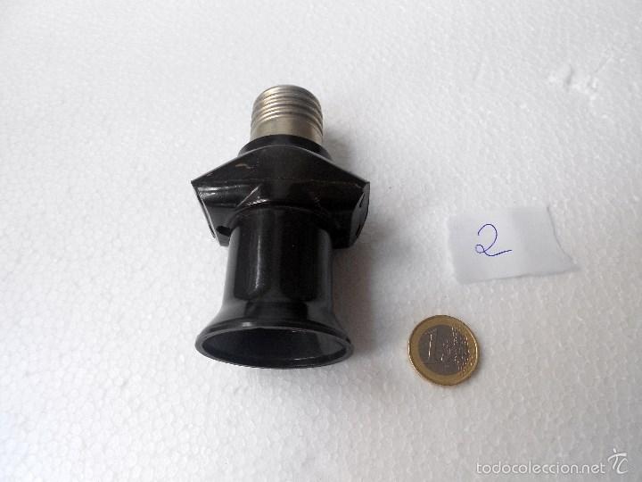 Vintage: portalamparas con enchufe ladron - Foto 2