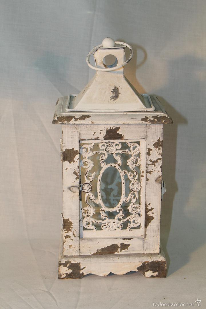 Vintage: farol en madera metal y cristal - Foto 4